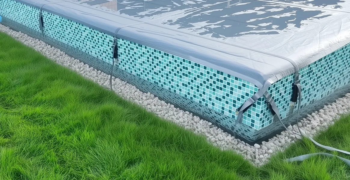 Покрывало для бассейна под снегом — защита зимой в Воскресенске